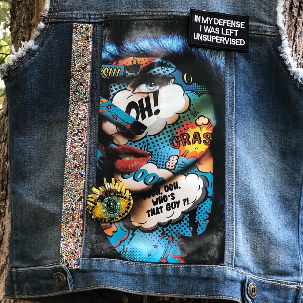 Denim jeans vest size S